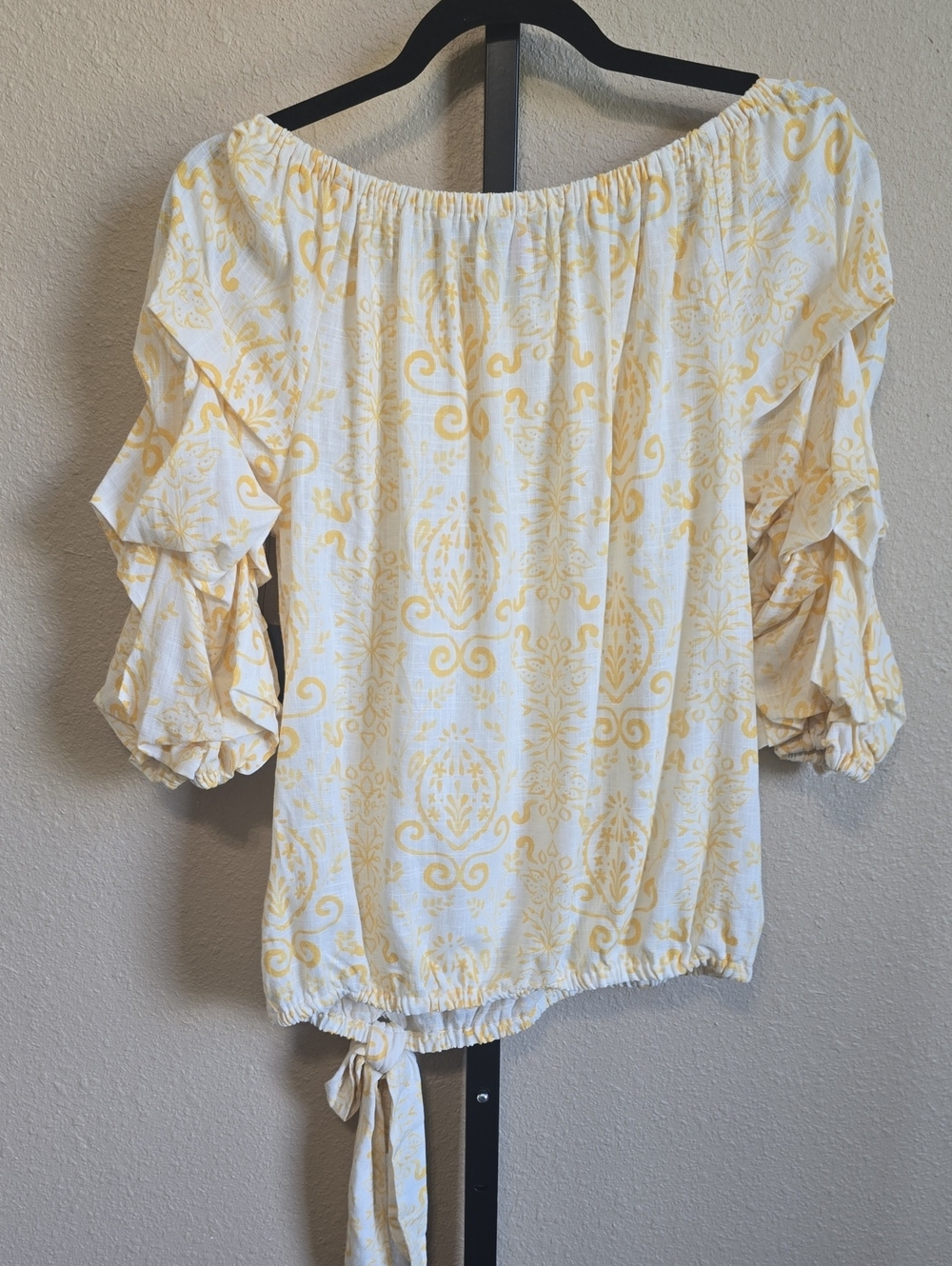 NWT Vince Camuto Printed Linen Blend Off Shoulder Top. Small And XL - Picture 6 of 11